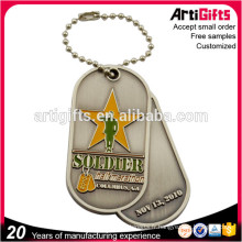 Wholesale souvenir personnalisé couple militaire dog tags avec logo gravé